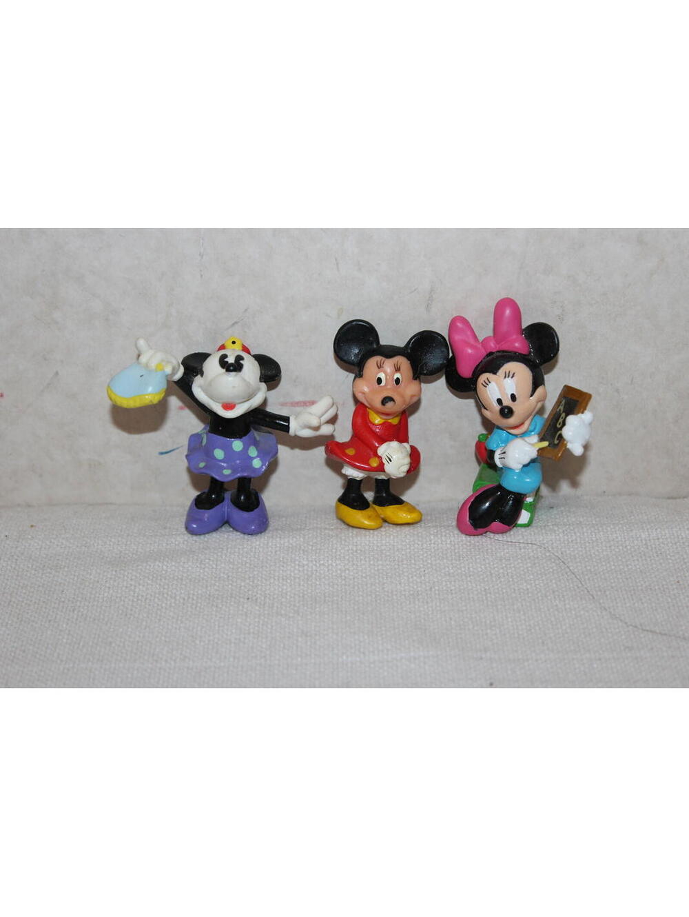 Vintage Minnie Mouse PVC Figure Lot of 3 Disney Mini Figurines